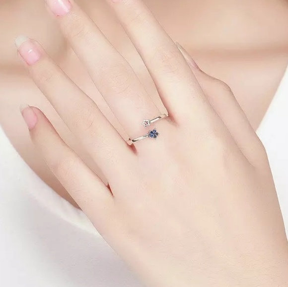 NEW S925 REVERSIBLE STARRY NIGHT RING - Picture 4 of 7